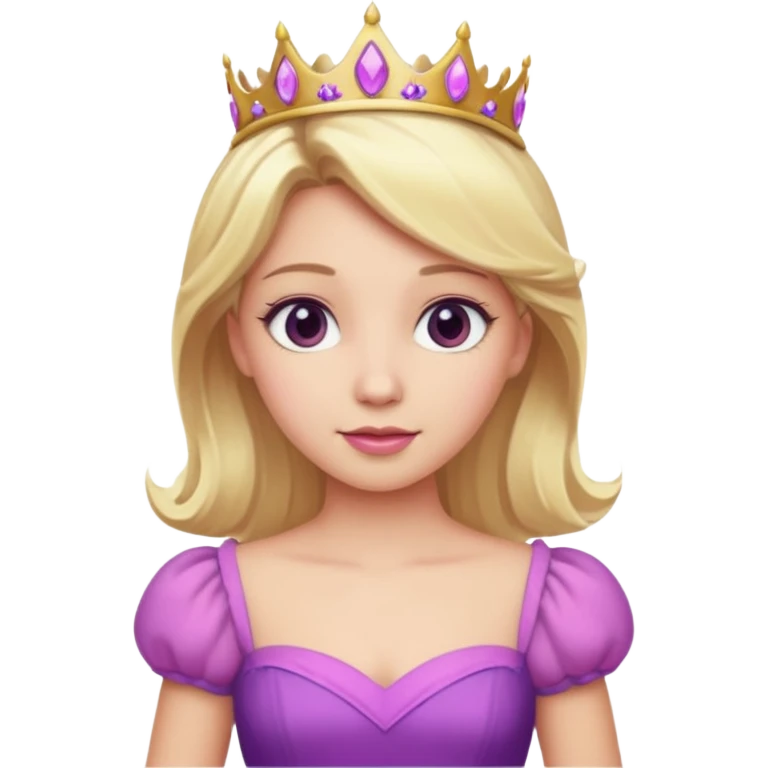 princess with blonde hair and pink and purple dress  emoji