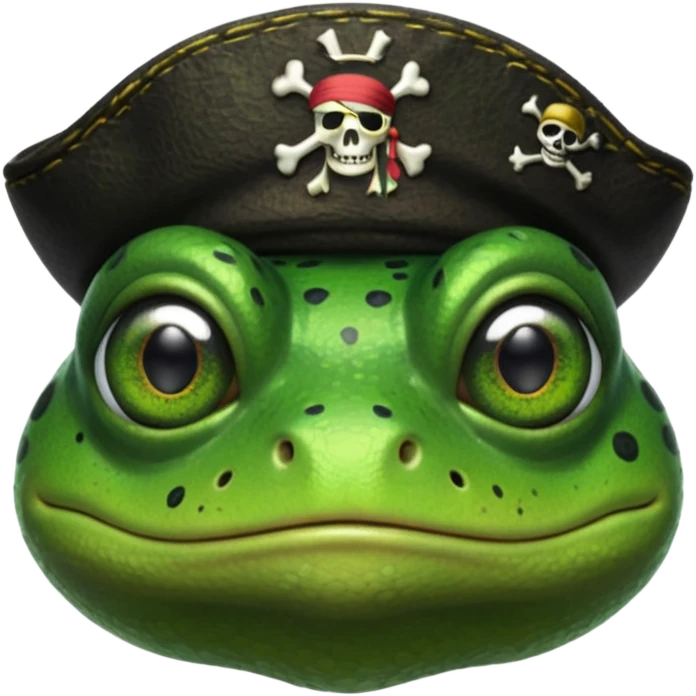 Frog with pirate eye patch  emoji