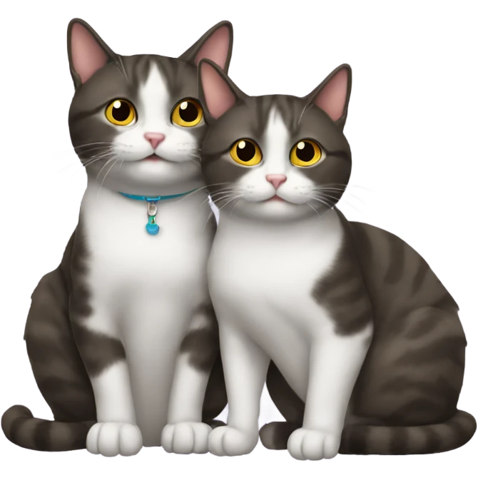 Two Cat hanging out emoji