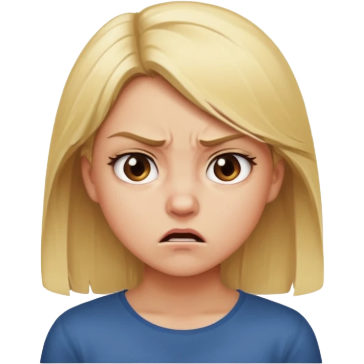 fai una ragazza bionda visibilmente offesa ed arrabbiata che guarda da un’altra parte  emoji