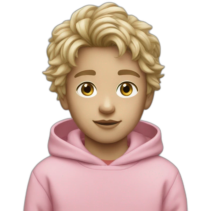 boy fair hair and pink sweatshirt stone island  emoji