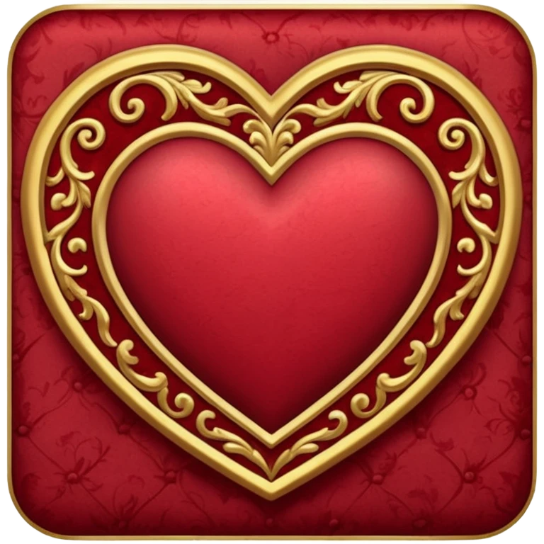 heart with a velvet texture and gold trim emoji