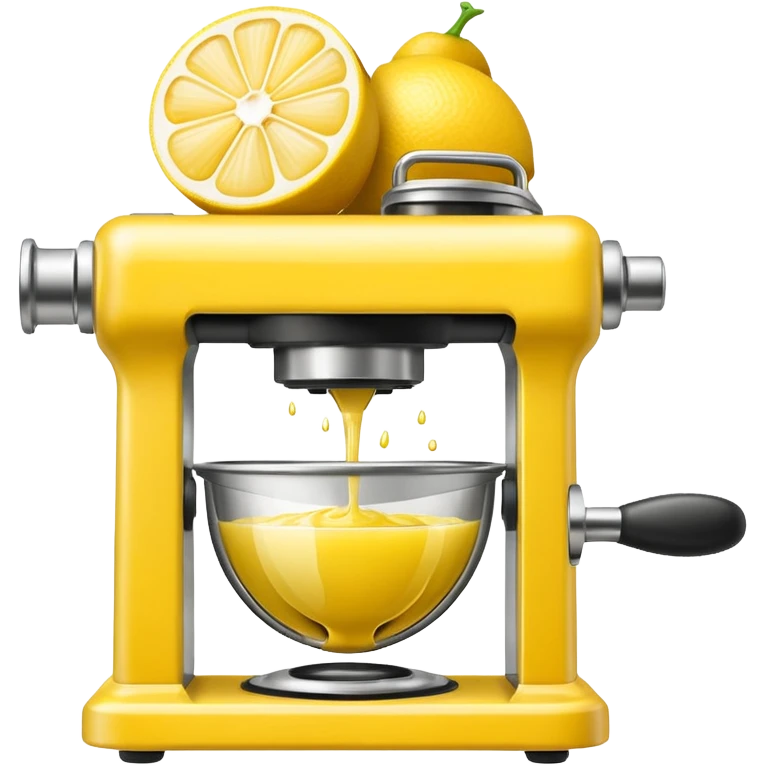 mac os icon fruit mechanical squeezer, lemon yellow bright crisp emoji