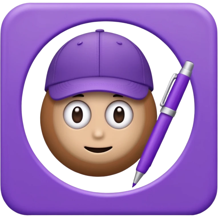 A plastic brown ball cap and the long rectangle purple. (With a pen) And looks like a BFDI style emoji