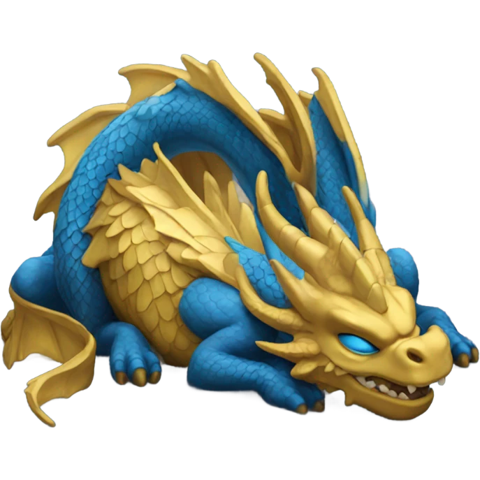 blue and gold dragon sleeping  emoji