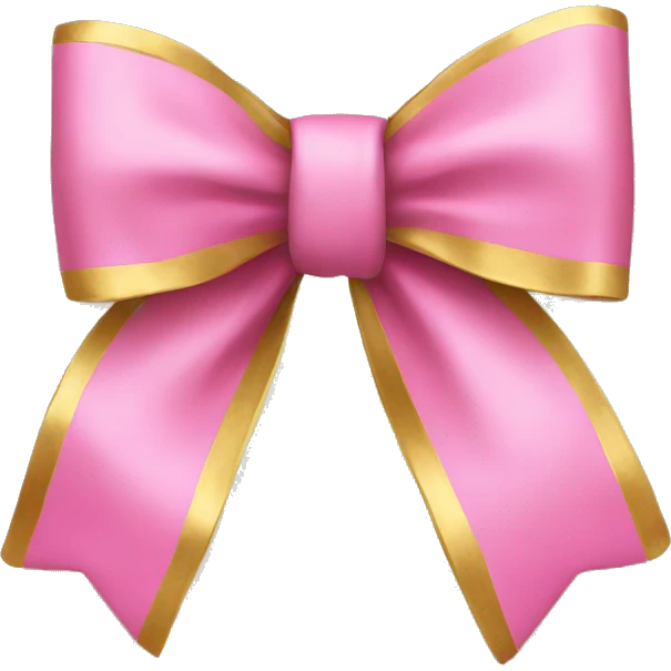 pink bow with gold emoji