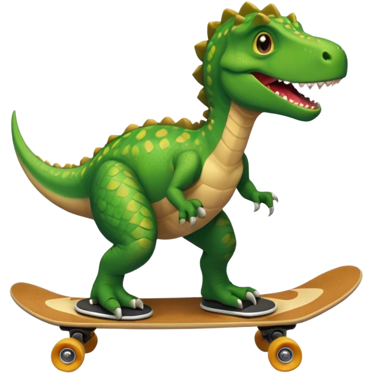 Dinosaur on a skateboard emoji