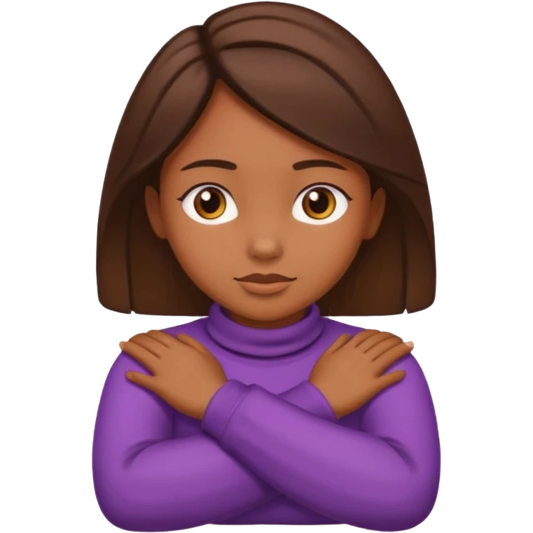 Girl, crossing arms over neck emoji