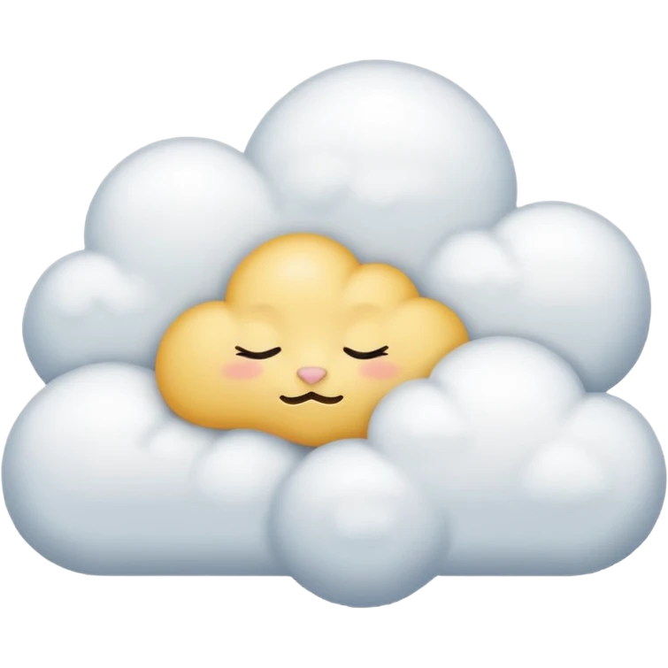 create a realistic emoji showing a cloud sleeping emoji