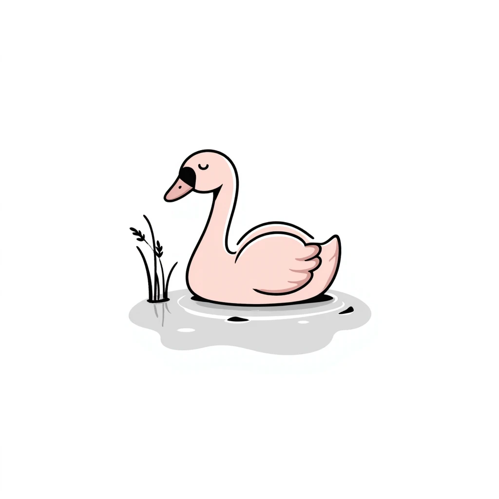 pastel pink swan emoji