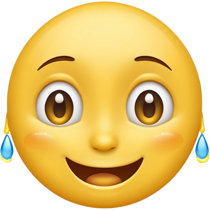 Smile with A joyful face emoji with wide eyes and a big smile, tears of laughter flowing.  emoji