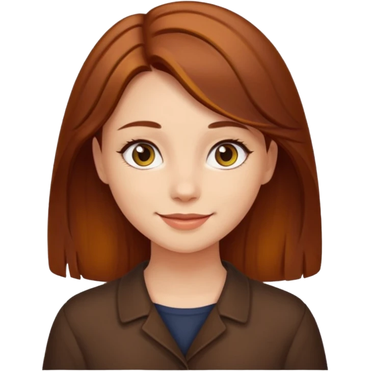Auburn dark brown yellowish hair girl emoji