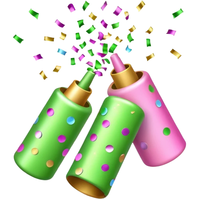 light green and light pink party poppers emoji
