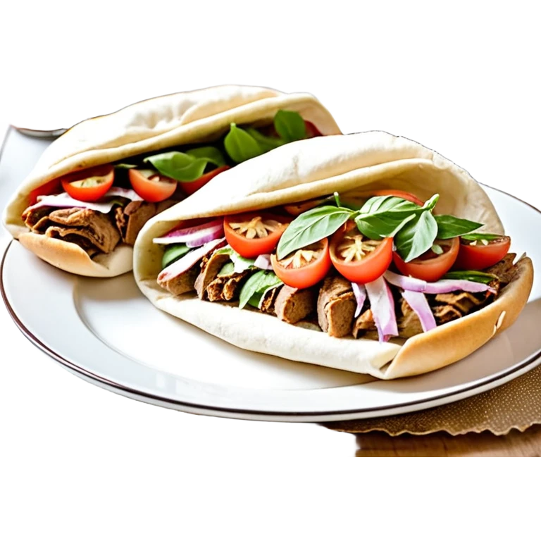 Döner im frisch aufgebackenen Fladenbrot, außen leicht knusprig, innen weich. Gefüllt mit saftigem Dönerfleisch, knackigem Salat, Tomaten, Zwiebeln und Kräutersauce. Warme Food‑Fotografie, hohe Details, natürliche Farben, appetitliche Präsentation, Fokus auf Texturen und Frische.“ emoji