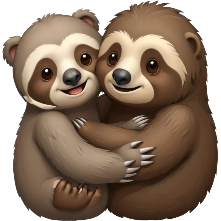 a sloth and a bear hugging emoji