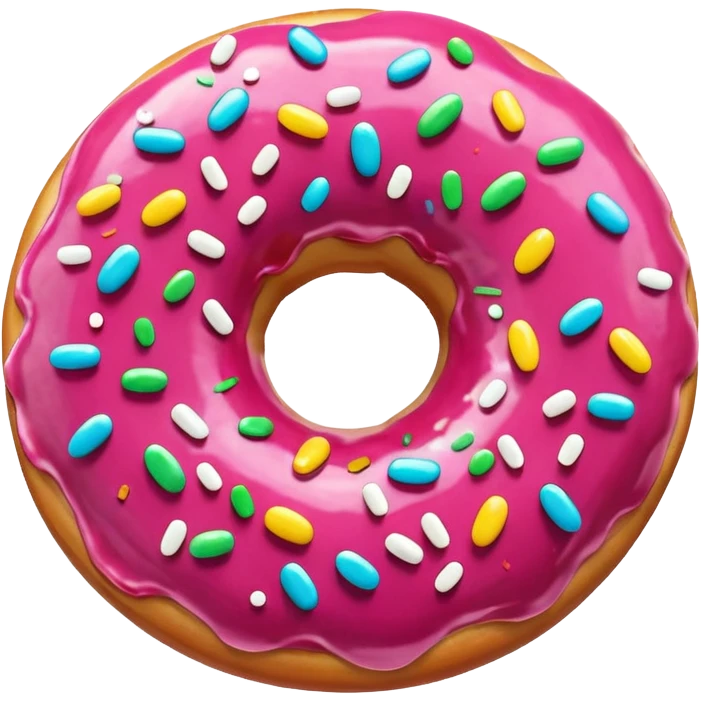 Pink glazed donut with sprinkles emoji