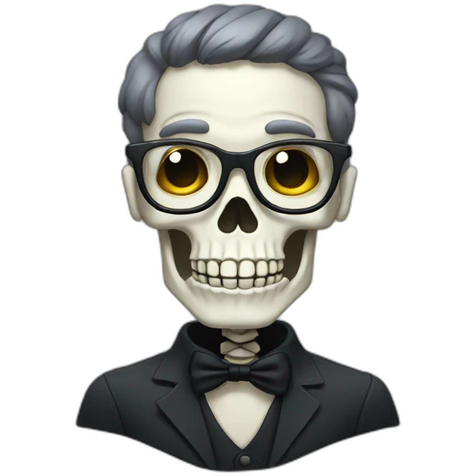 skeleton with glasses emoji