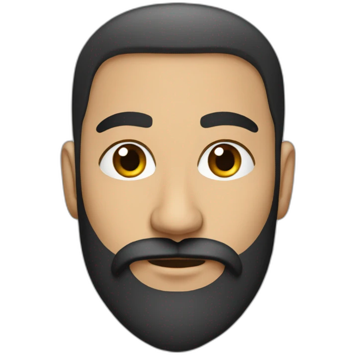 muslim middle eastern guy with full long beard and no mustache emoji