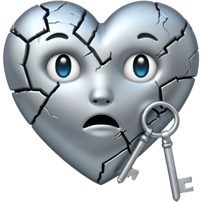 emo heart with night sky and falling keys emoji