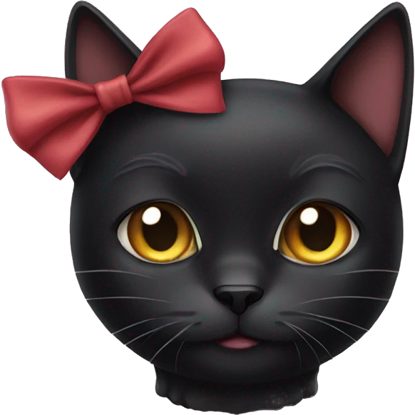 Black cat with a bow emoji
