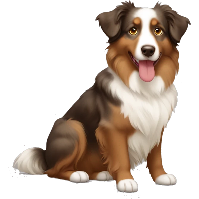 australian shepherd Brown and light brown sitting up emoji