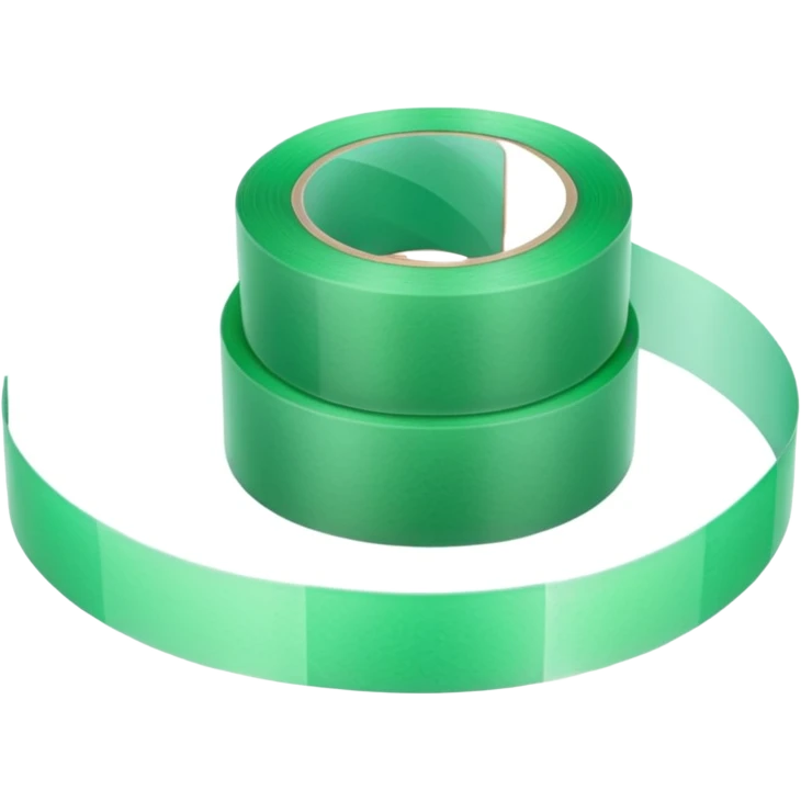 make light Green wide tape rolling on the floor emoji