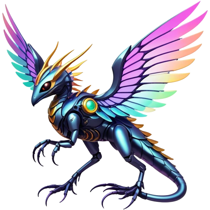  Epic legendary warm-colored sunny rare glowing mechanical sparkly bioluminescent luminescent vibrant bright pastel dark exotic iridescent colorful gradients futuristic modern metallic glossy glittery fantasy-cyber-Fakémon-Vernid-creature emoji