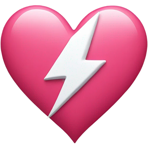 Pink Heart with red and white lightning bolt emoji
