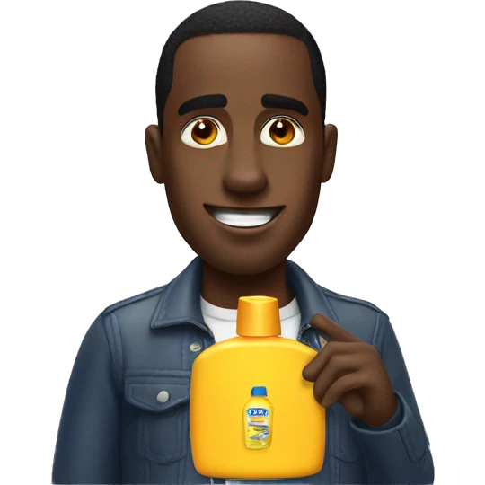 Diddy with bottle of shampoo emoji