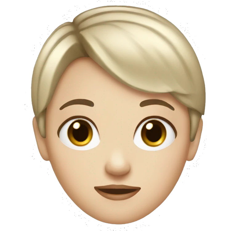 white girl with short hair, bangs emoji