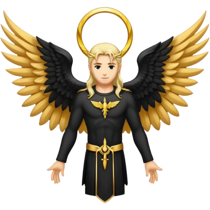 holy saint emblem with black wings lucifer emoji