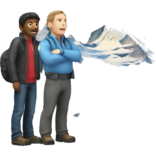A man standing infront of the matterhorn emoji
