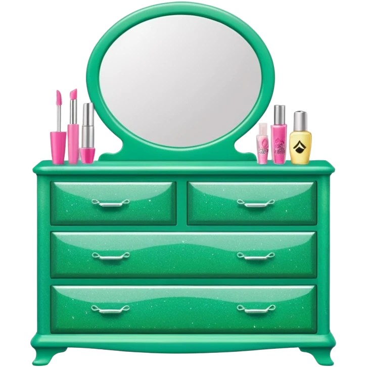 barbie dresser green with glitter emoji