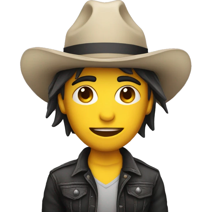 ROCKERO CON MASCARA Y SOMBRERO emoji