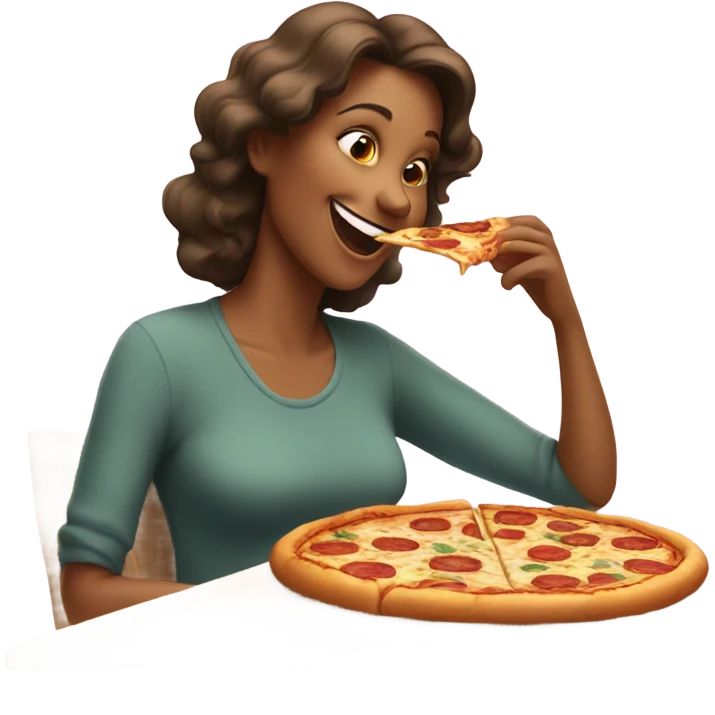 Mom eating pizza emoji