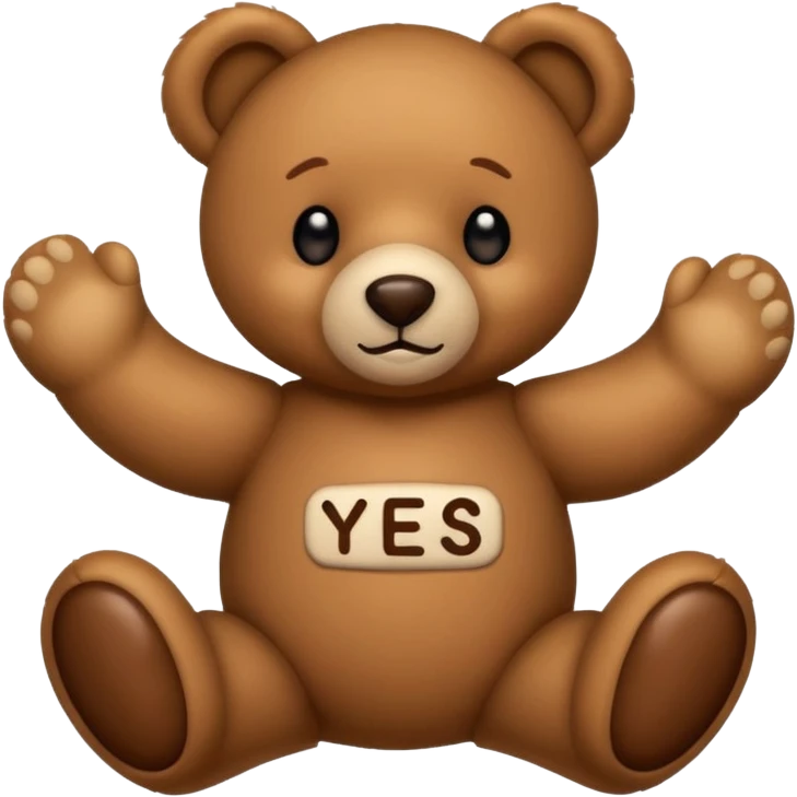 teddy bear saying yes emoji