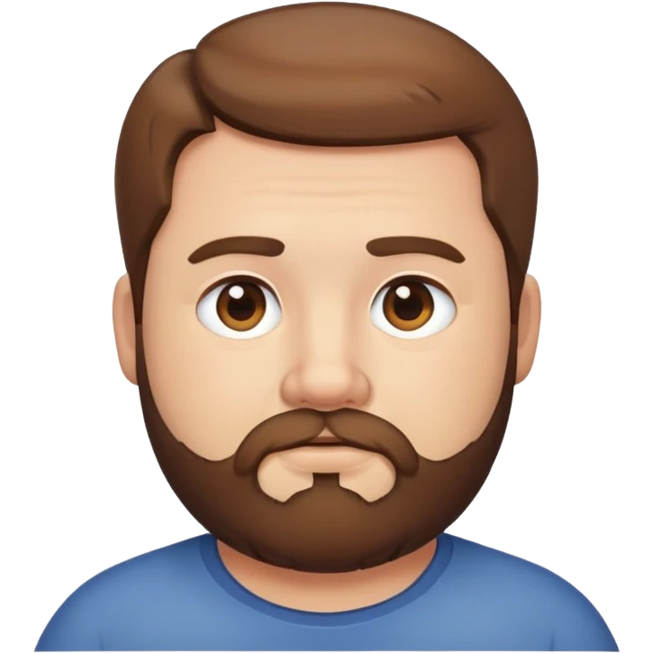 short hair brown bearded man that is chubby emoji