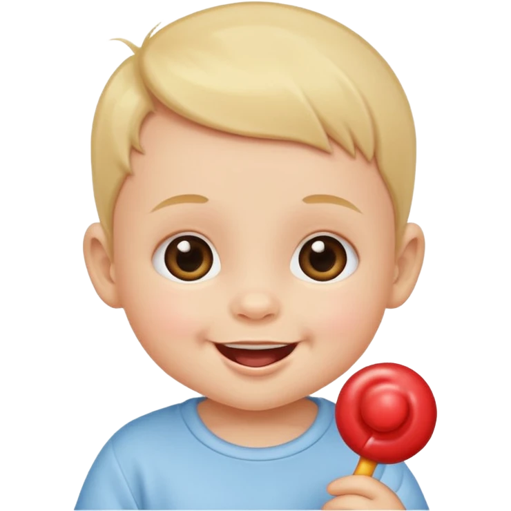 emoji cute baby with sucker (only head, no ears) emoji