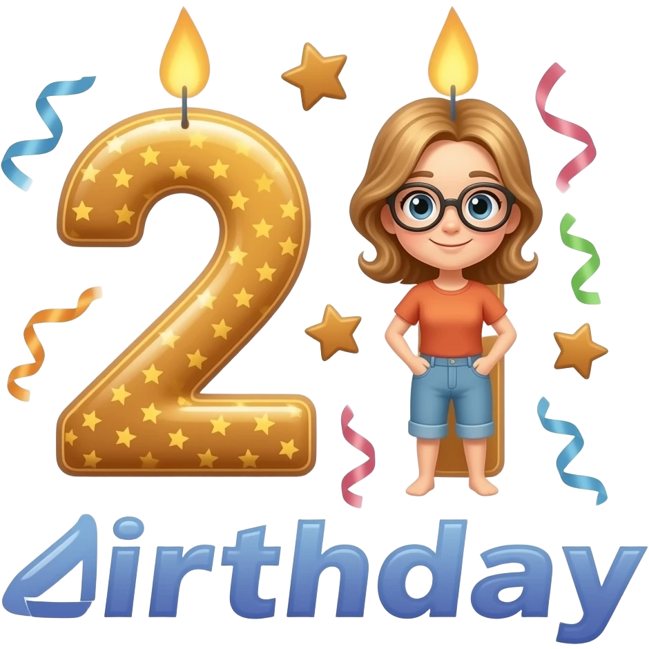Anna's 21st  birthday poster emoji