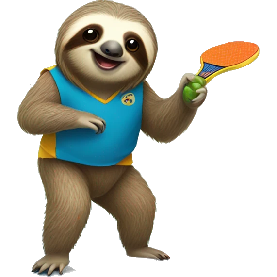 Sloth playing pickleball  emoji