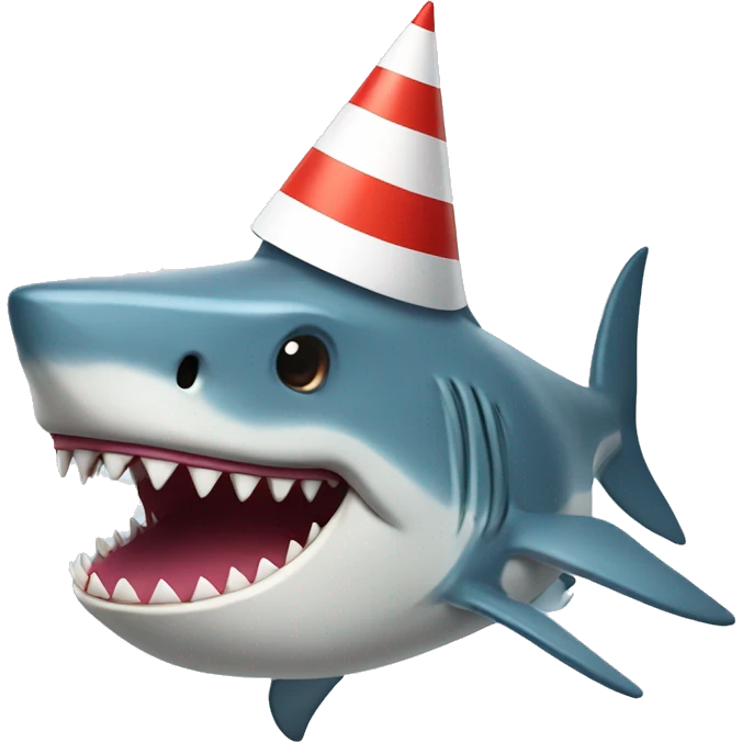 Shark with birthday hat emoji