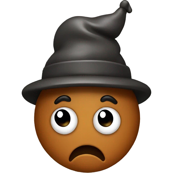 Poop with a hat emoji