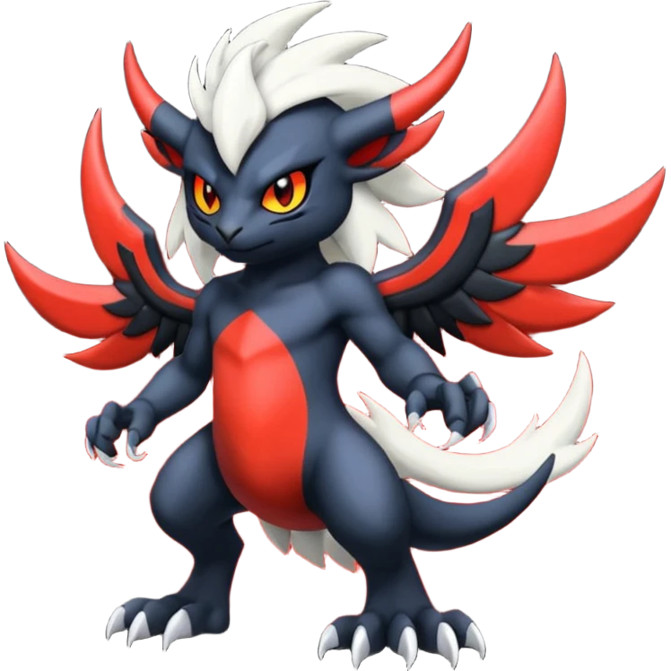 Handsome cool badass edgy Absol-Litten-Darkrai-Giratina-Yveltal-Pokémon-Fakémon-fusion-hybrid-creature emoji