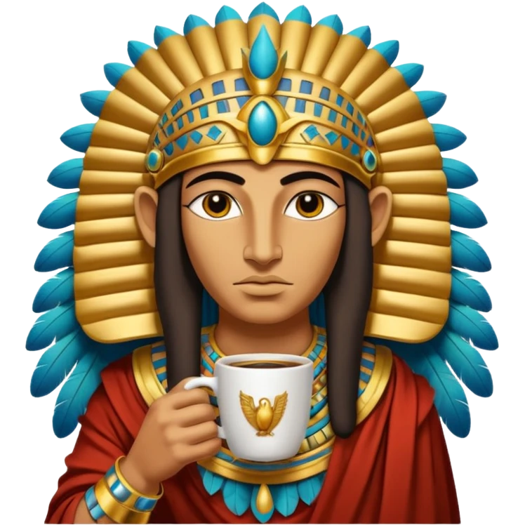 Horus bird god drink coffee emoji