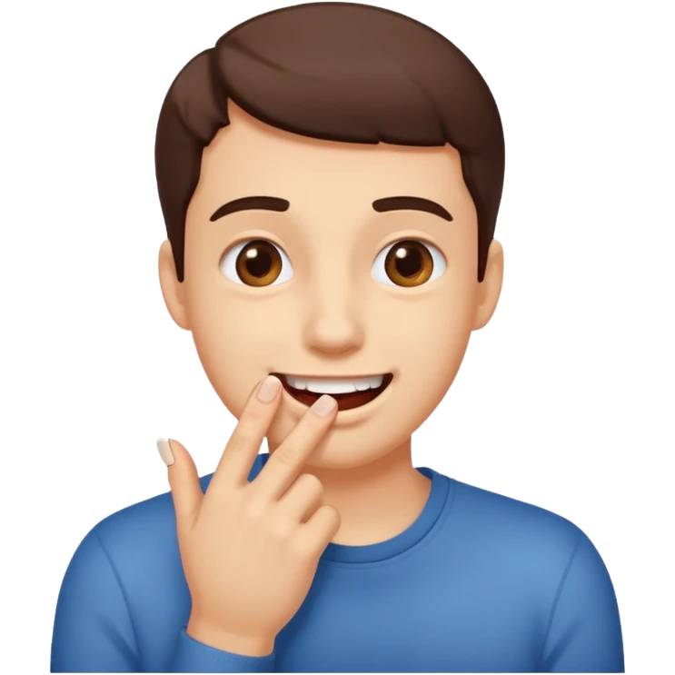 Emoji gêne et content qui mort son ongle emoji