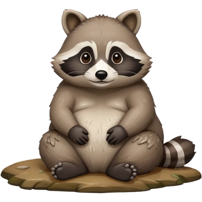 fat raccoon sitting by a riverbank emoji