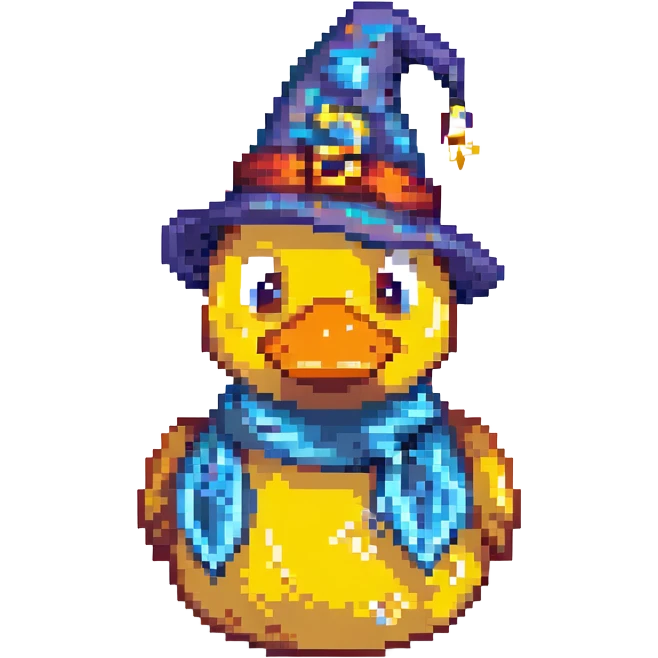 rubber duck with wizard hat emoji