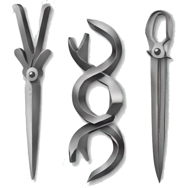 The word VI , Roman numerals for 6. V and upper case I, made out of scissors. Scissors spelling the word VI emoji