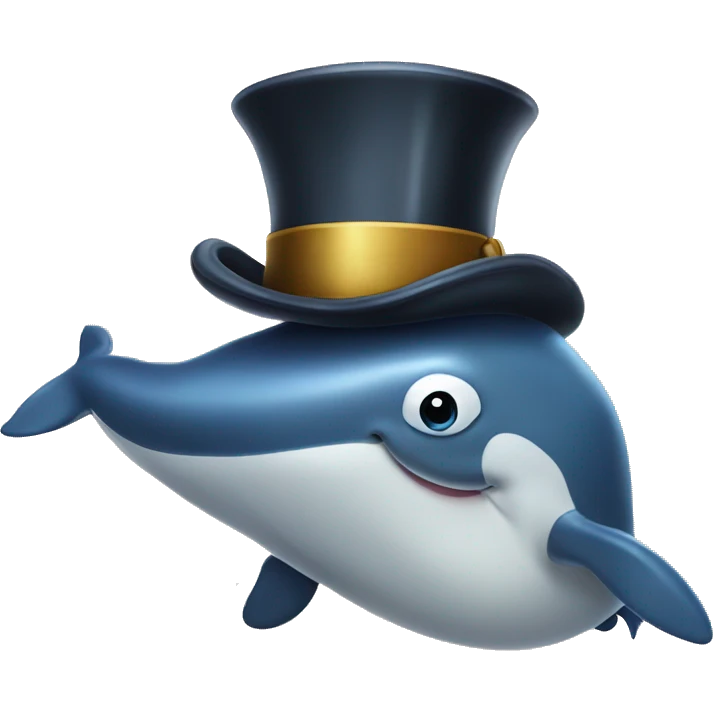 beefy whale with tophat emoji