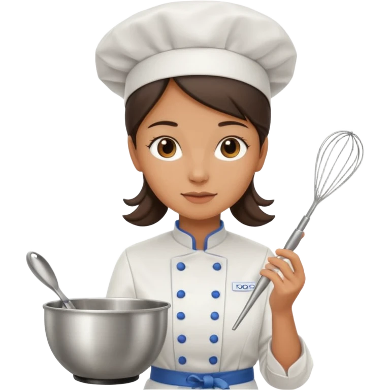female chef holding whisk and bowl emoji